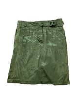 Poleci Womens Skirt Size 4 Green Wet Look Hardware Pockets Mini Pencil  - $14.85