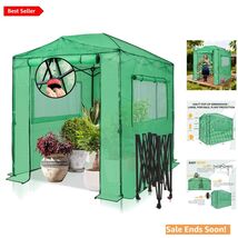8x6 Portable Greenhouse for Outdoor Indoor Growing Green with Roll-Up Doors - $284.08