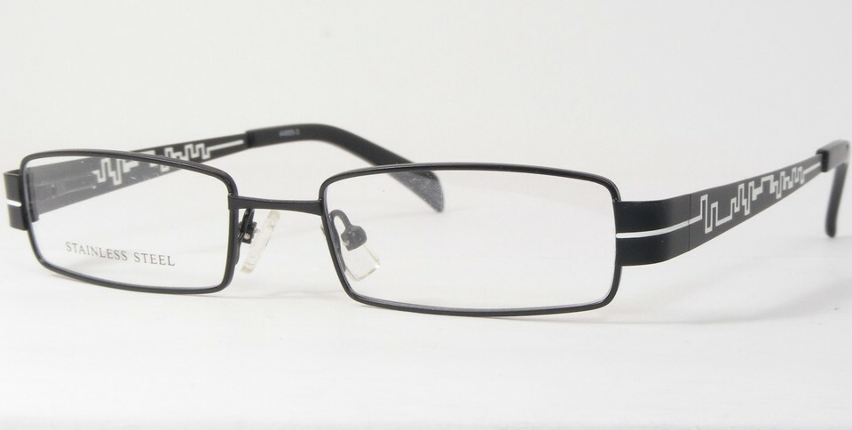 44805-3 Black /White UNIQUE EYEGLASSES GLASSES STAINLESS STEEL FRAME 49-... - $29.69