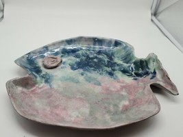 Handmade Ceramic Pottery Fish Platter Tray 14”  - £38.09 GBP