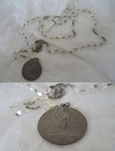 Praying ROSARY in Murano glass with medal eucharistic congress 1927 Made... - $34.00