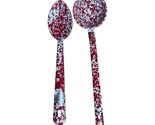 Vintage Enamelware Speckled Ladle &amp; Spoon 2 Pc Red White Enamel Farmhous... - $26.10