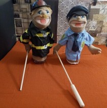 Melissa and Doug 14&quot; Police Officer &amp; Fire Chief 2pc Hand Puppets  - £39.42 GBP