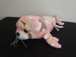 Wildlife Artists Camo Wild Seal Plush Stuffed Animal Pink Grey - $22.28