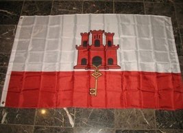 3X5 Gibraltar Uk British Territory European Flag 3&#39;X5&#39; Banner Brass Grommets - £10.29 GBP