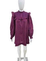 Doen NWOT Women&#39;s Plaid Check Ruffle Pleated Cotton Short Mini Dress Size L - £154.61 GBP