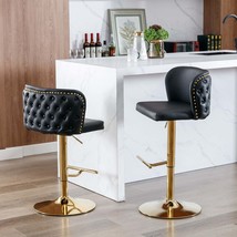 Modern Swivel Barstools: PU Leather, Tufted Back - €165,12 EUR