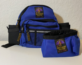 Outward Hound Pet Travel Gear Blue Black Backpack Style Fanny Pack &amp; Water Bowl - $29.99