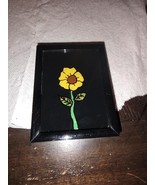 Beautiful yellow sunflower, light weight black frame...Is hand painting - $8.00