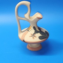 Vintage MOROCCAN TURKISH Style 7½” Wedding Vase - Handmade Hand Painted Pottery - £21.25 GBP
