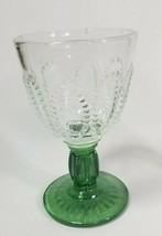 2 Emerald Accent Cordial Glasses 4.5&quot; VTG  Avon Cocktail Glass Set - £14.10 GBP