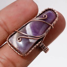 African Amethyst Gemstone Fashion Ethnic Copper Wire Wrap Ring Jewelry 8&quot; SA 592 - £3.94 GBP