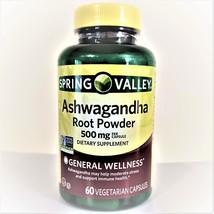 Spring Valley Extra Strength Ashwagandha 500 mg 60 Vegetarian Capsules - £16.26 GBP