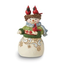 Jim Shore Heartwood Creek Mini Snowman with Nest Hat Figurine - £25.94 GBP