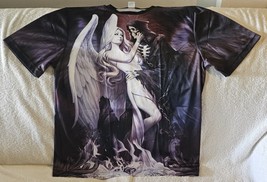 Grim Reaper Angel Lady Wings Fire Flame Hell Skull Horror Scary T-SHIRT - £11.54 GBP+