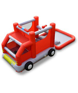 Fire Truck Themed Inflatable Castle Water Park Kids Bounce House with 48... - $641.20 CAD