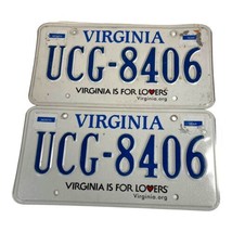 Pair Expired Virginia License Plate UCG 8406 Tag Is For Lovers Lot Of 2 Man Cave - £22.41 GBP