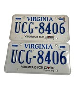 Pair Expired Virginia License Plate UCG 8406 Tag Is For Lovers Lot Of 2 ... - £21.98 GBP