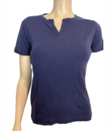 Jones New York Navy Blue V Neck Short Sleeve T Shirt Size M - $18.99