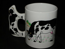 Cow Coffee Mug with Cow Handle Grazing Cow Coffee Cup Novelty Mug - £7.98 GBP