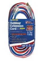 Extension Cord 25&#39; 12/3 Sjtw Red/White/Blue With Lighted End - $66.99