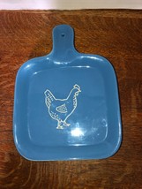 Ankyo Blue Ceramic CHICKEN Serving Platter 7 1/4 x 10 - $20.00