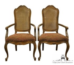 Set of 2 HIGH END Vintage Country French Provincial Cane Back Dining Arm Chairs - £628.43 GBP