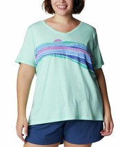 Columbia Womens Activewear Plus Size Bluebird Day Relaxed V-Neck Top 2X - £16.50 GBP