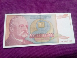 Yougoslavie inflation 500 000 000 000 dinars plus grand billet 1993 - $2.84