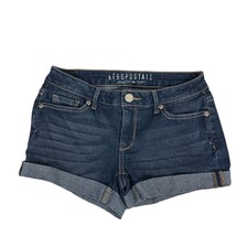 Aeropostale Womens Midi Denim Shorts Size 4 Dark Wash Cotton Blend - $19.65