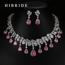 HIBRIDE Top Quality Tear Drop Shape AAA Cubic Zirconia Bridal Wedding Jewelry Se - £80.43 GBP