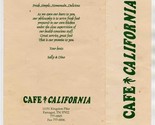 Cafe California Menu Kingston Pike Farragut Tennessee 1990&#39;s - £14.32 GBP