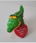 Vintage Enesco 1987 Crocodile Figurine Collectible Rare Green Taiwan - $21.95
