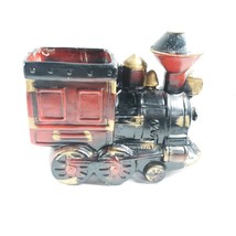 Train Engine Planter Vintage Ceramic Red and Black - £15.66 GBP