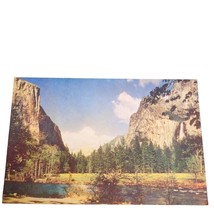 Postcard Yosemite Valley Gateway Bridalveil Falls El Capitan Vintage Unposted - £5.59 GBP