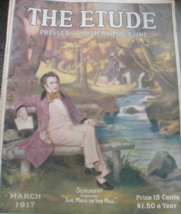 The Etude, Presser’s Musical Magazine, March 1917. Schubert composing “The Maid  - £38.39 GBP