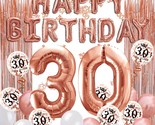30Th Rose Gold Birthday Party Decoration, Happy Birthday Banner, Jumbo N... - £20.32 GBP