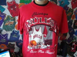 Vintage 90s Chicago Bulls I Love This Team NBA T Shirt XL  - £34.18 GBP