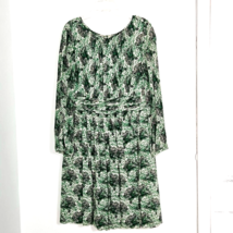 Boden Selina Green Dress Size 8 Long Sleeve Button Back Lined Full Skirt... - $37.83
