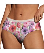 Watercolor Flower Panties for Women Lace Briefs Soft Ladies Hipster Underwear - $13.99