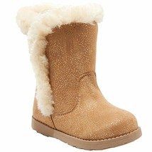 Cat &amp; Jack Girls&#39; Katrina Toddler Faux Fur Shearling Tall Brown Winter Boots NWT - £27.60 GBP