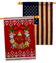 Gingerbread Wreath - Impressions Decorative USA Vintage Applique House Flags Pac - £47.67 GBP