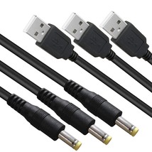 3 Packs 4Ft Usb 2.0 A Male To Dc 4.0Mm X 1.7Mm 5 Volt Dc Barrel Jack Power Cable - £14.38 GBP