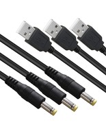 3 Packs 4Ft Usb 2.0 A Male To Dc 4.0Mm X 1.7Mm 5 Volt Dc Barrel Jack Pow... - $16.99