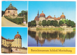 Vtg Postcard-Germany-Barockmuseum Schloss Moritzburg-Multi View-Chrome-GER2 - £4.71 GBP