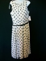 Jessica Howard Girl&#39;s White Belted Dress Black Polka Dots Dressy Fancy S... - £79.67 GBP
