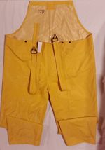 BRIGHT ORANGE XL X LARGE 50X28 WET RAIN SUIT PANTS BOTTOMS ADJUSTABLE SU... - $18.63