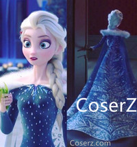 Custom Olaf&#39;s Frozen Adventure Elsa Cape Elsa Cloak Cosplay Costume - £47.15 GBP