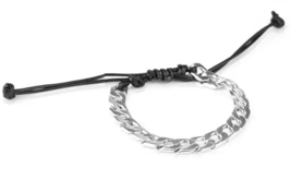 Paparazzi Score Silver Black Cord Bracelet - New - £3.53 GBP