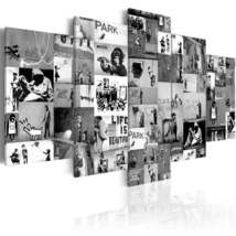 Tiptophomedecor Stretched Canvas Street Art - Banksy Collage Black &amp; White 5 Pie - £71.93 GBP+